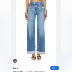 Paige Sasha Wide Leg in Holy Grail, size 26